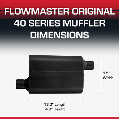 FLOWMASTER 42443 Flowmaster 40 Series Chambered Muffler – 2.25" Offset In / 2.25" Offset Out