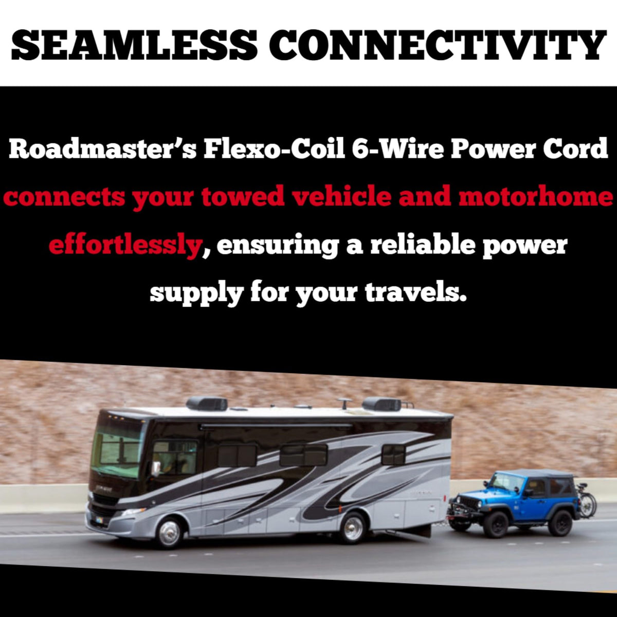 ROADMASTER 146 Roadmaster 146 Flexo-Coil Power Cords Compatible with Motorhomes with 6-7 Way Sockets | Provides Reliable Electrical Connection Between Motorhome & Towed Vehicle | Durable Coil Design | Built to Last