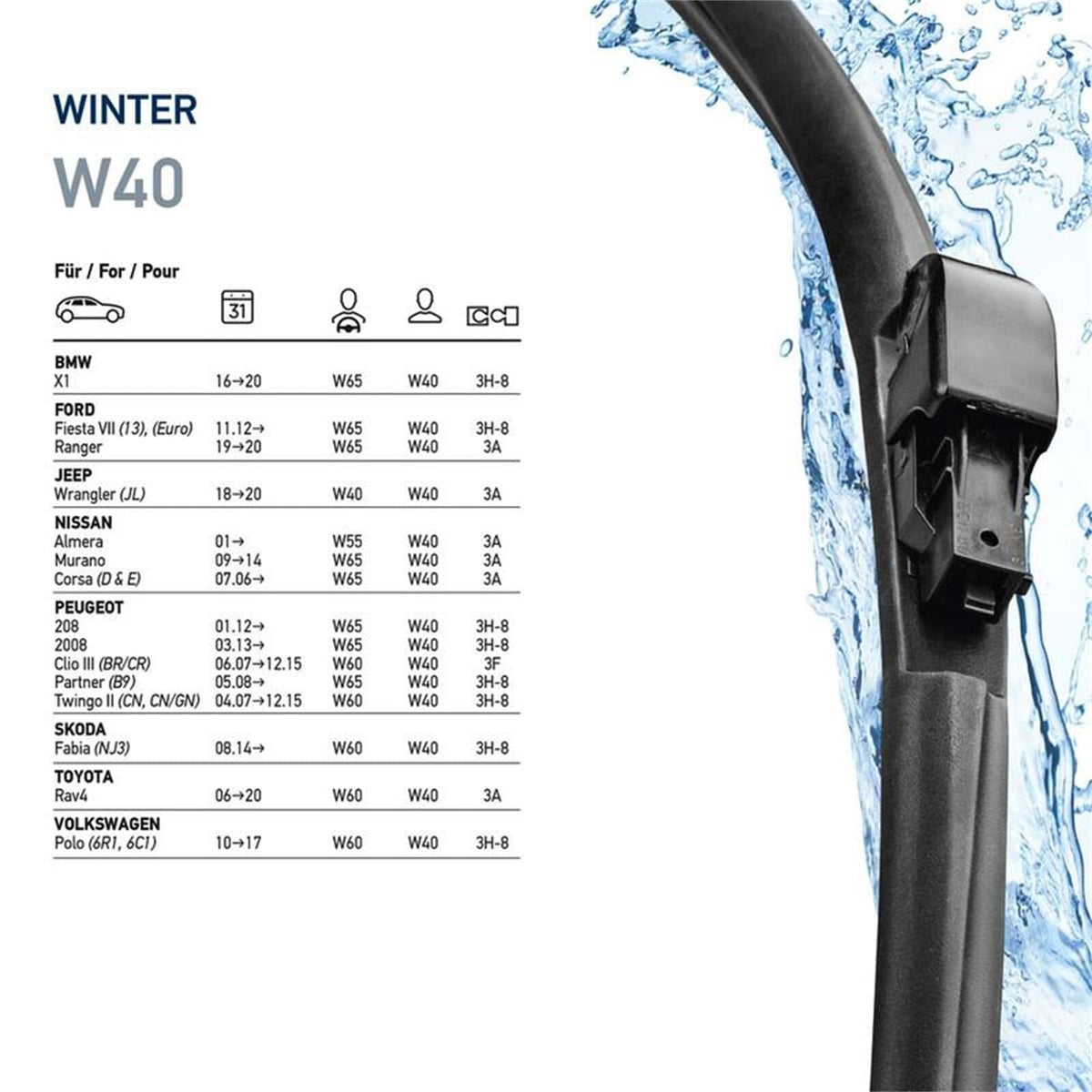 Hella 358004161 9XW 358 004-161 Winter Wiper Blade