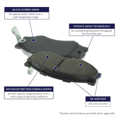 Centric Parts 105.04360 POSI-QUIET Automotive Front Brake Pads