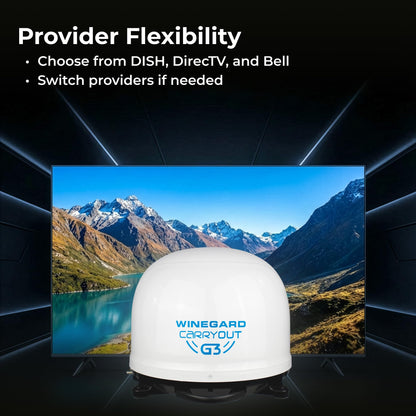 WINEGARD GM-9000 Winegard Carryout G3 GM-9000 Multi-Provider Satellite TV Antenna - White