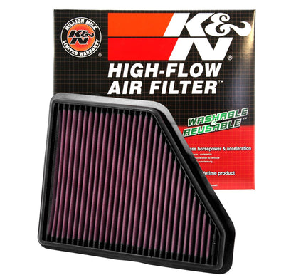 K&N FILTER 33-2439 K&N High-Flow Original Lifetime Engine Air Filter: Increase Power & Acceleration, Washable, Premium, Replacement Car Air Filter: Compatible with 2010-2017 Chevy/GMC (Equinox, Terrain), 33-2439