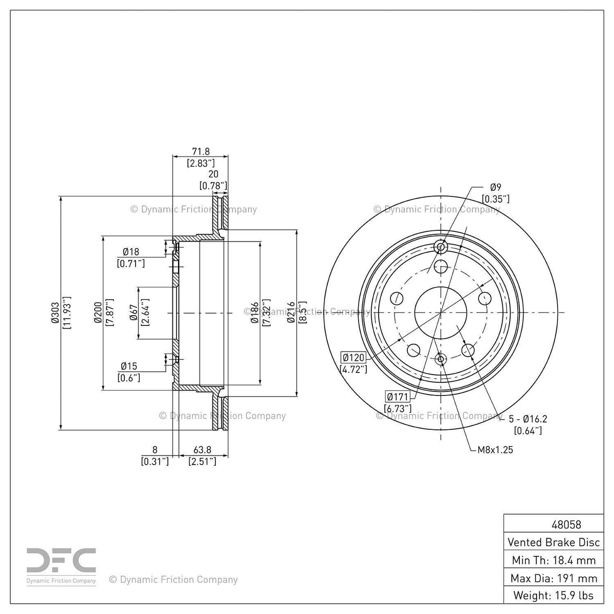 Dynamic Friction 600-48058 DFC Rear Brake Rotor