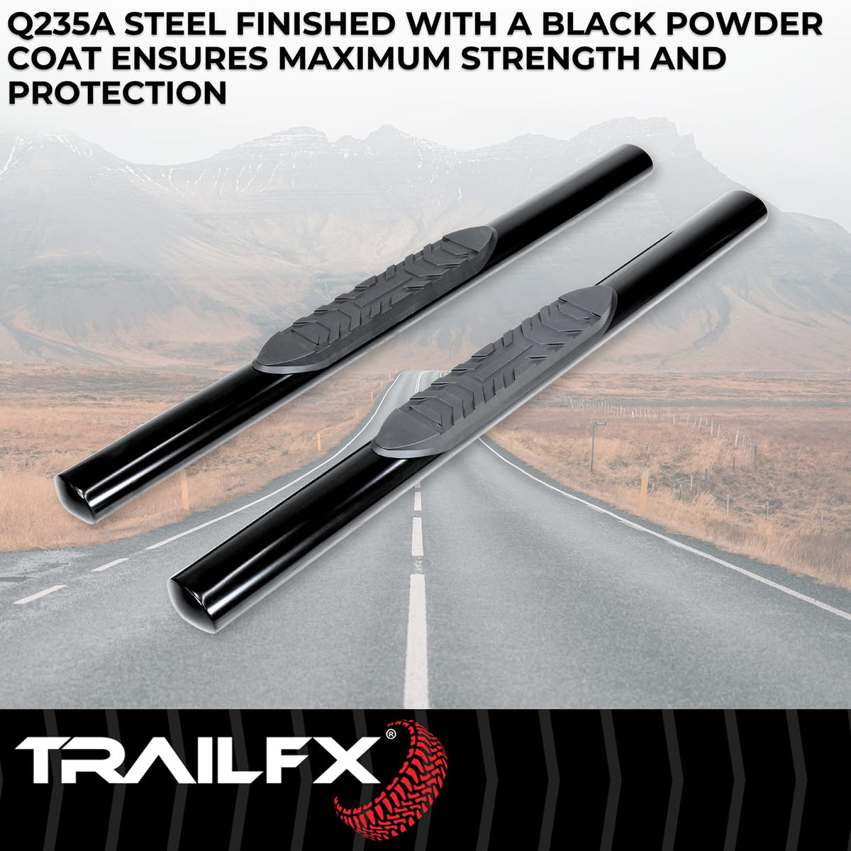 TRAILFX A1544B TrailFX 2940411043 Black 4" Oval Tube Side Step