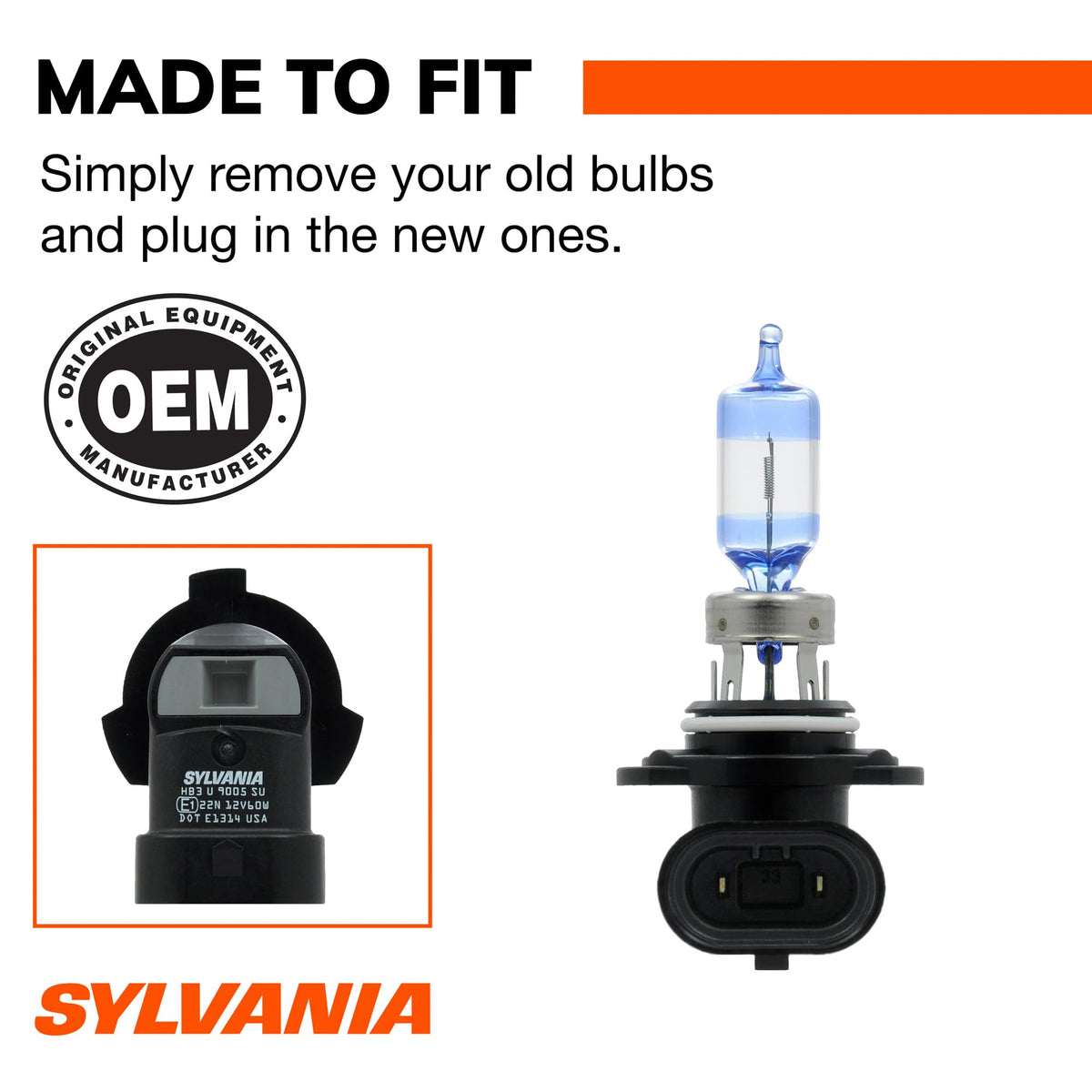 SYLVANIA 35614 SYLVANIA 9005 SilverStar Ultra Halogen Headlight Bulb, 2 Bulbs