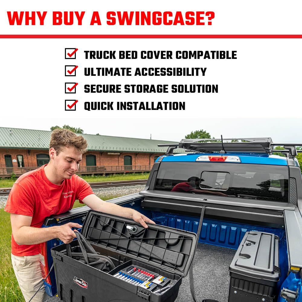 UNDERCOVER SC300D RealTruck UnderCover SwingCase Truck Bed Storage Box | SC300D | Fits 2002 - 2023 Dodge Ram 1500, 2003-20 2500/3500, Drivers Side (Without RamBox)