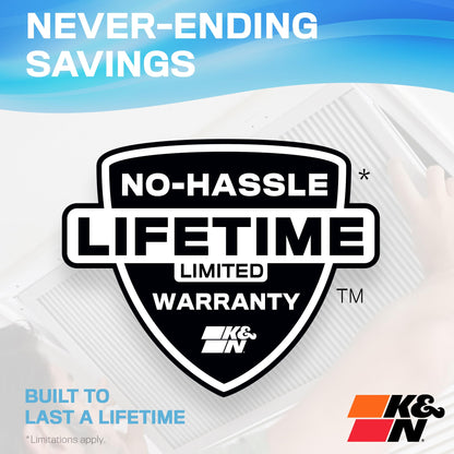 K&N FILTER HVC-12020 K&N 20x20x1 HVAC Furnace Air Filter, Lasts a Lifetime, Washable, Merv 11, the Last HVAC Filter You Will Ever Buy, Breathe Safely at Home or in the Office (Actual Size 19.6 x 19.6 x 0.8 in), HVC-12020