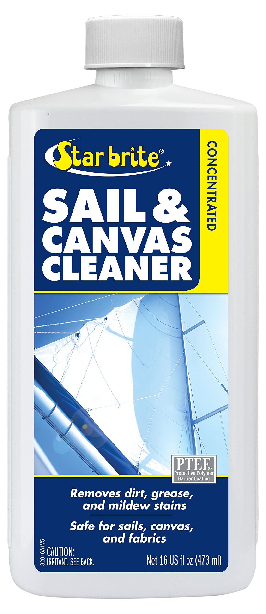 STAR BRITE 082016 STAR BRITE Concentrated Sail & Canvas Cleaner - Specially Formulated for All Natural & Synthetic Fabrics - Deep Cleans, Protects, Deodorizes - 16 Oz Concentrate Makes 64 OZ of Cleaner (082016)