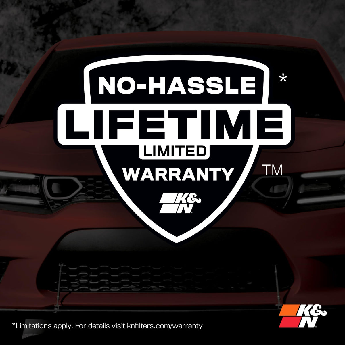 K&N FILTER 33-2460 K&N High-Flow Original Lifetime Engine Air Filter: Increase Power: Premium, Washable: Compatible with Chrysler/Dodge: 300, Challenger, Charger, 33-2460