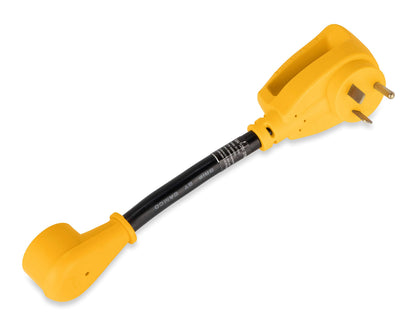 CAMCO 55155 Camco PowerGrip 12" Dogbone Electrical Adapter with Handle - 30 to 15 Amp
