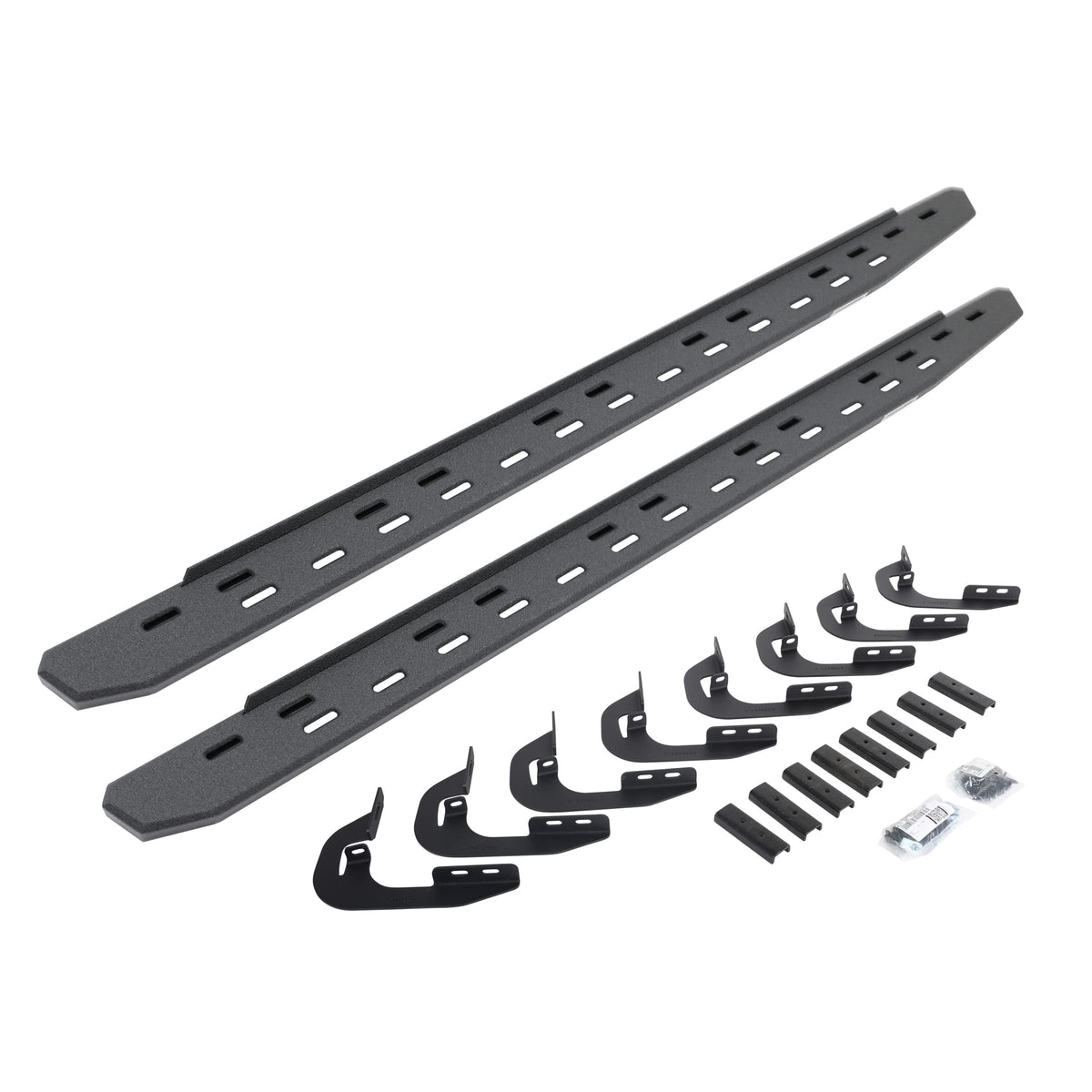 GO RHINO 69605880ST Go Rhino RB30 Slim Running Boards & Brackets – Galvanized Steel, Protective Bedliner Coating – 69605880ST – Fits 2014-2018 Chevrolet Silverado/GMC Sierra 1500 Double Cab (See Description)