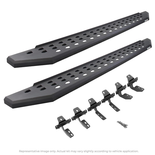 GO RHINO 69451687PC Go Rhino RB20 Running Boards & Brackets | Galvanized Steel, Textured Black | 69451687PC | Fits 2020-2024 Jeep Gladiator JT, 4-Door