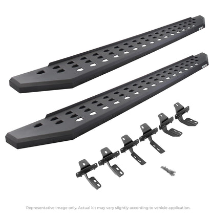 GO RHINO 69423580PC Go Rhino RB20 Running Boards & Brackets | Galvanized Steel, Textured Black | 69423580PC | Fits 2015-2024 Chevrolet Colorado & GMC Canyon Crew Cab Pickup