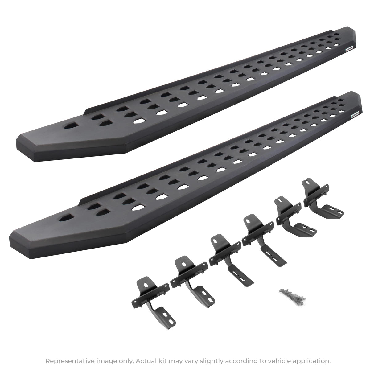 GO RHINO 69429980PC Go Rhino RB20 Running Boards & Brackets | Galvanized Steel, Textured Black | 69429980PC | Fits 2015-2018 Ram 1500 Quad Cab (Classic Body Style Only); 2015-2023 Ram 1500 Classic Quad Cab