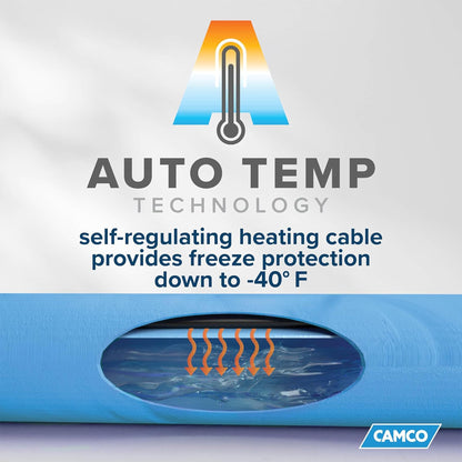CAMCO 22920 Camco Heated Drinking Water Hose for RV, -40 F, 5/8 In ID, 12 Ft, 22920