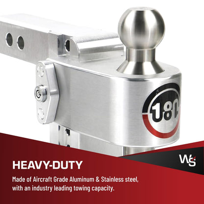 WEIGH SAFE LTB4-2.5-KA Weigh Safe Adjustable Trailer Hitch Ball Mount, 4" Adjustable Drop Hitch for 2.5" Receiver w/ 2 pc Keyed Alike Lock Set, Heavy Duty Aluminum Trailer Tow Hitch w/Stainless Steel Tow Balls, 18,500 GTW