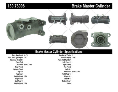 CENTRIC PARTS 130.76008 Centric Parts 130.76008 PREMIUM BRAKE MASTER CYLINDER
