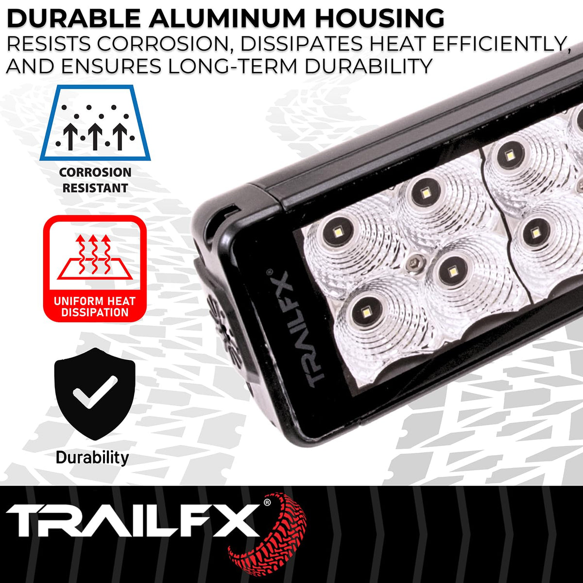 TRAILFX 30DRCM TrailFX 30DRCM Light Bar 30 Inch Dual Row LED 180W Comb Spot and Flood Light 16200 Raw Lumens Black Aluminum Housing IP67 with Brackets and Installation Hardware