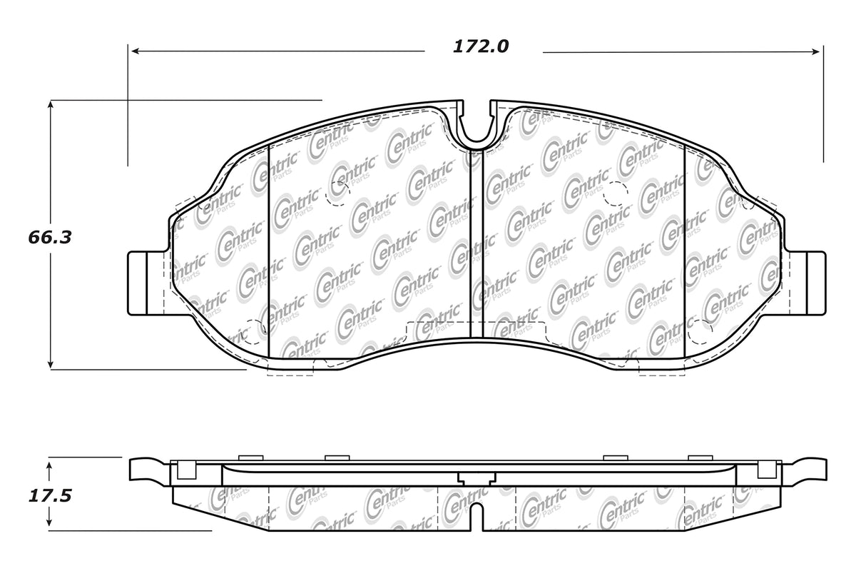 Centric Parts 104.17740 SEMI-METALLIC BRAKE PADS W/HARDWARE