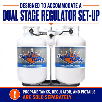 FLAME KING KT30MNT Flame King Dual RV Propane Tank Cylinder Rack for RVs and Trailers for 30lb Tanks - KT30MNT (Tanks Sold Separately), Black
