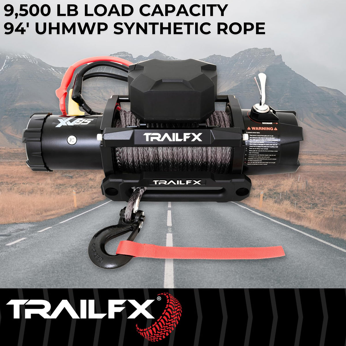 TrailFX WXVS95B X95 Winch Synthetic Rope Winch