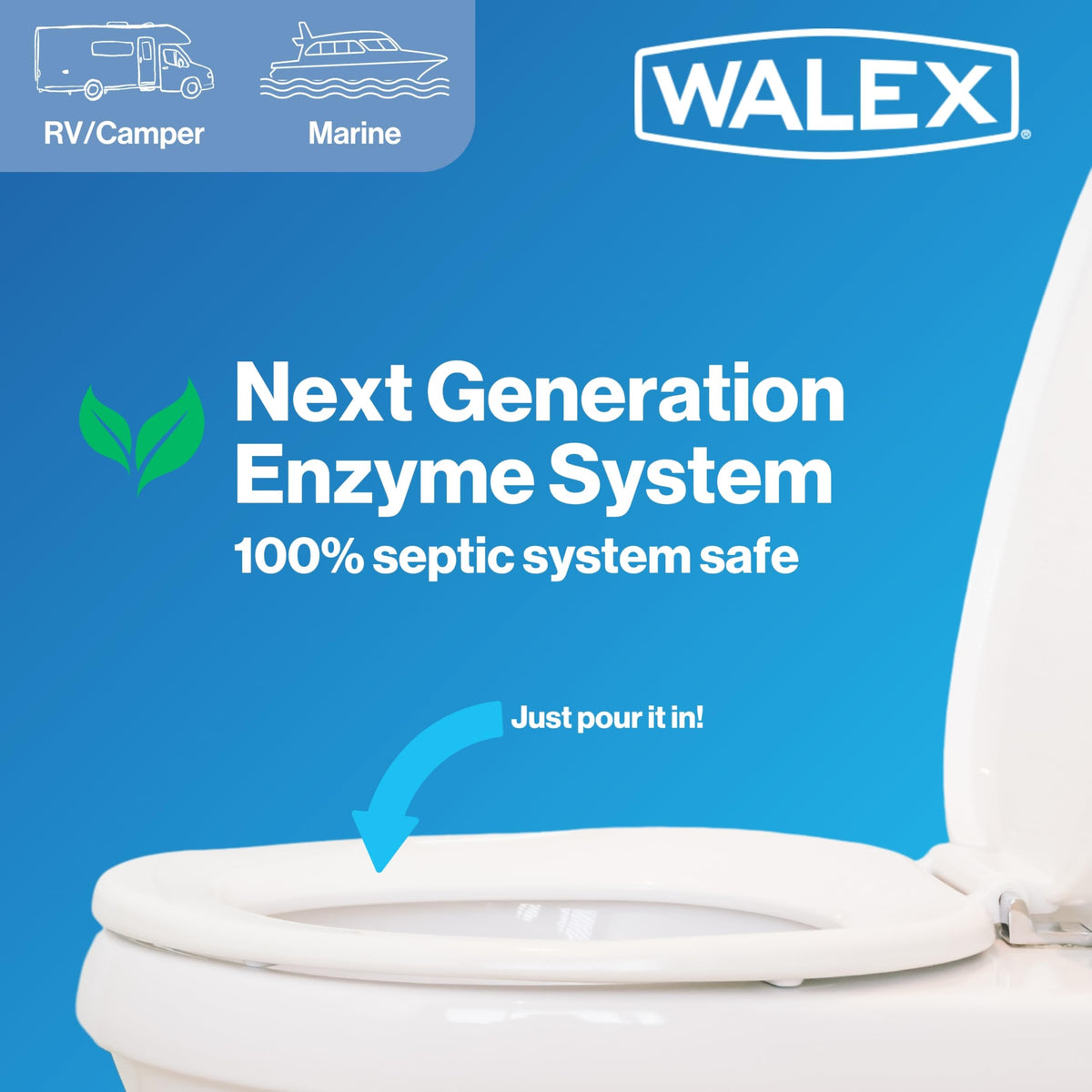 WALEX BIOFROM1G Walex Bio-Fresh Liquid RV Black Tank Treatment - Ocean Mist, 1-Gal