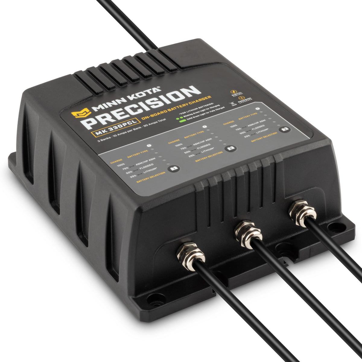MINN KOTA 1833301 Minn Kota Precision MK-330PCL On-Board Marine Battery Charger – 3 Banks, 10 Amps Each
