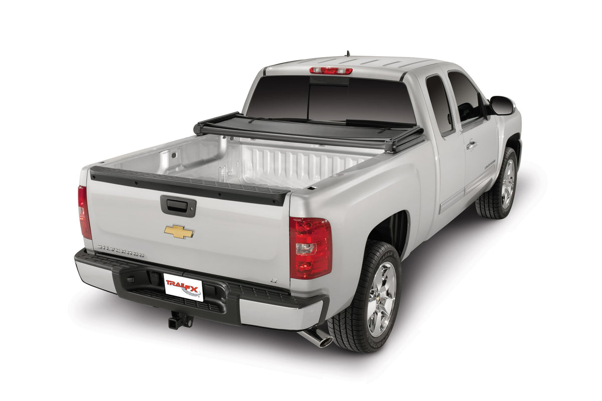 TRAILFX TFX3003 TrailFX Soft Tri-Fold Tonneau Cover Fits Ford F-150 6.5 Ft Bed 2004-2008 Black Vinyl with Aluminum Rails Lockable Tailgate Handle Clamp-On Installation Weather Resistant TrailFX TFX3003