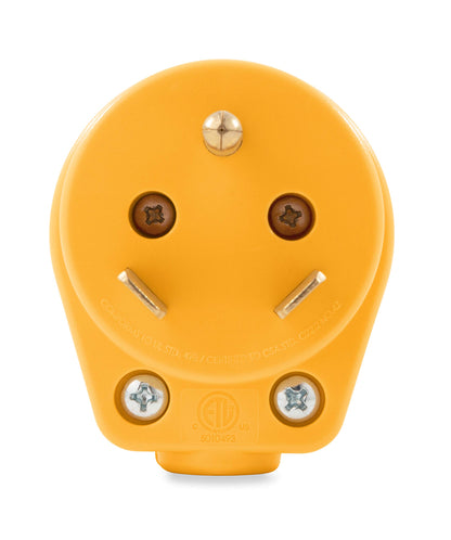 CAMCO 55283 Camco Power Grip RV Mini Replacement Plug - Attach 30 Amp RV Plug to Existing 30 Amp RV Extension Cord - Features Ergonomic Designed Handle for Easy Gripping- Rated for 125 V/3750 W (55283)