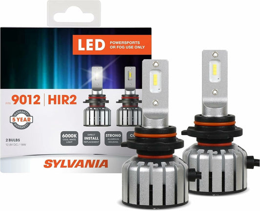 SYLVANIA 912SL.BP2 SYLVANIA 9012 LED Powersport Headlight Bulbs for Off-Road Use or Fog Lights - 2 Pack
