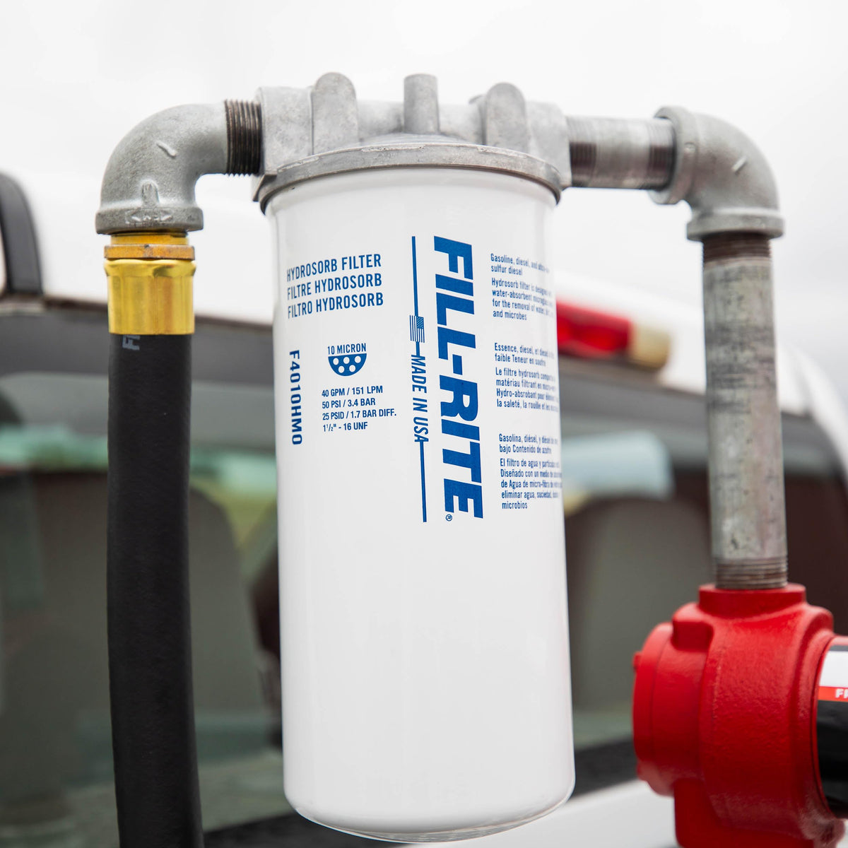 FILL RITE F4010HM0 Fill-Rite F4010HM0 1½" - 16 UNF 40 GPM (151 LPM) 10 Micron Water Detecting Spin-On Fuel Filter