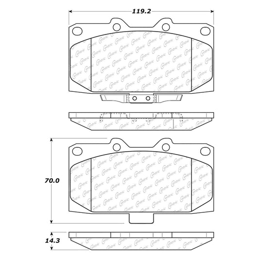 Centric Parts 104.11820 SEMI-METALLIC BRAKE PADS W/HARDWARE