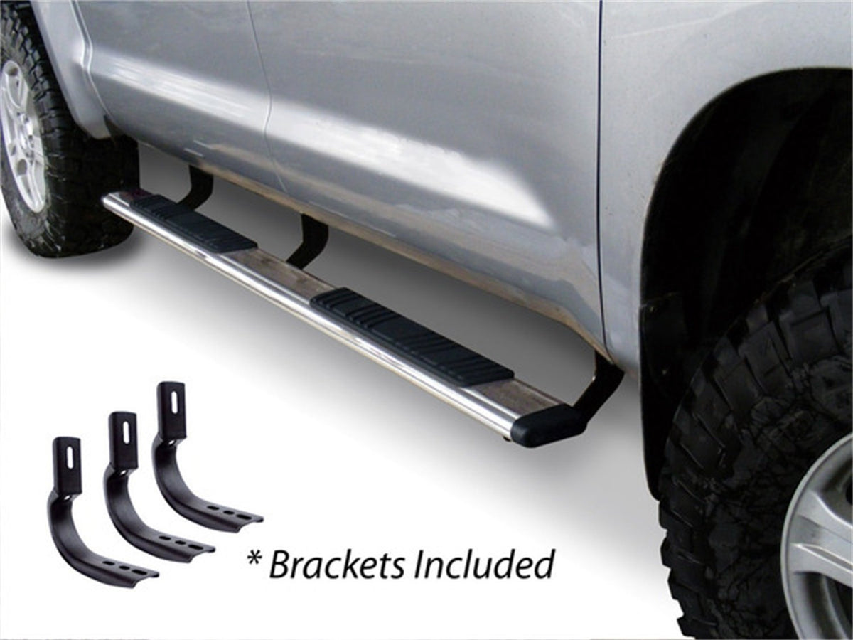 GO RHINO 685404687PS Go Rhino 5" OE Xtreme Low Profile Sidesteps & Brackets | Stainless Steel, Polished | 685404687PS | Fits 2007-2019 Chevrolet Silverado & GMC Sierra Crew Cab (See Description)