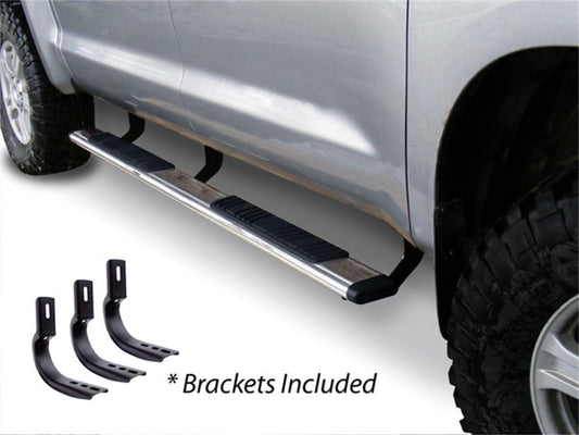 GO RHINO 685404687PS Go Rhino 5" OE Xtreme Low Profile Sidesteps & Brackets | Stainless Steel, Polished | 685404687PS | Fits 2007-2019 Chevrolet Silverado & GMC Sierra Crew Cab (See Description)