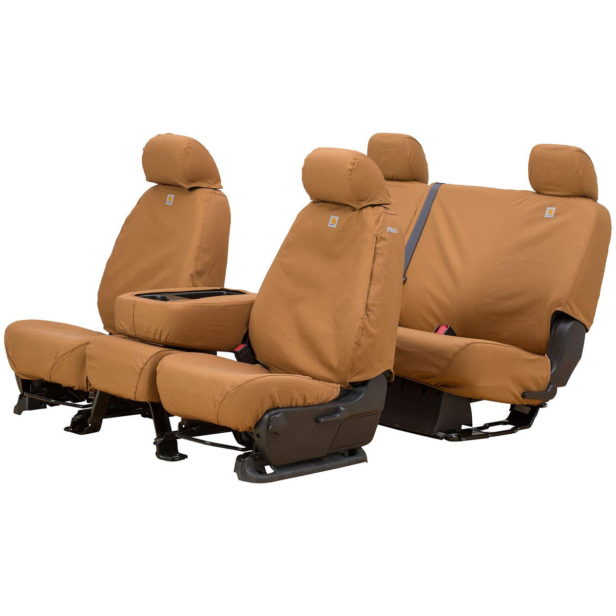 COVERCRAFT SSC2427CABN Covercraft Carhartt SeatSaver Front Row Custom Fit Seat Cover for Select Cadillac/Chevrolet/GMC Models - Duck Weave (Brown)