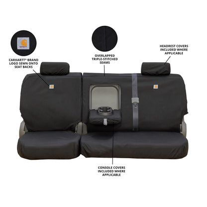 COVERCRAFT SSC8490COBK Covercraft Carhartt Super Dux SeatSaver Custom Seat Covers | SSC8490COBK | 2nd Row 60/40 Bench Seat | Compatible with 2019-2021 Ford F-150 Crew Cab | Black