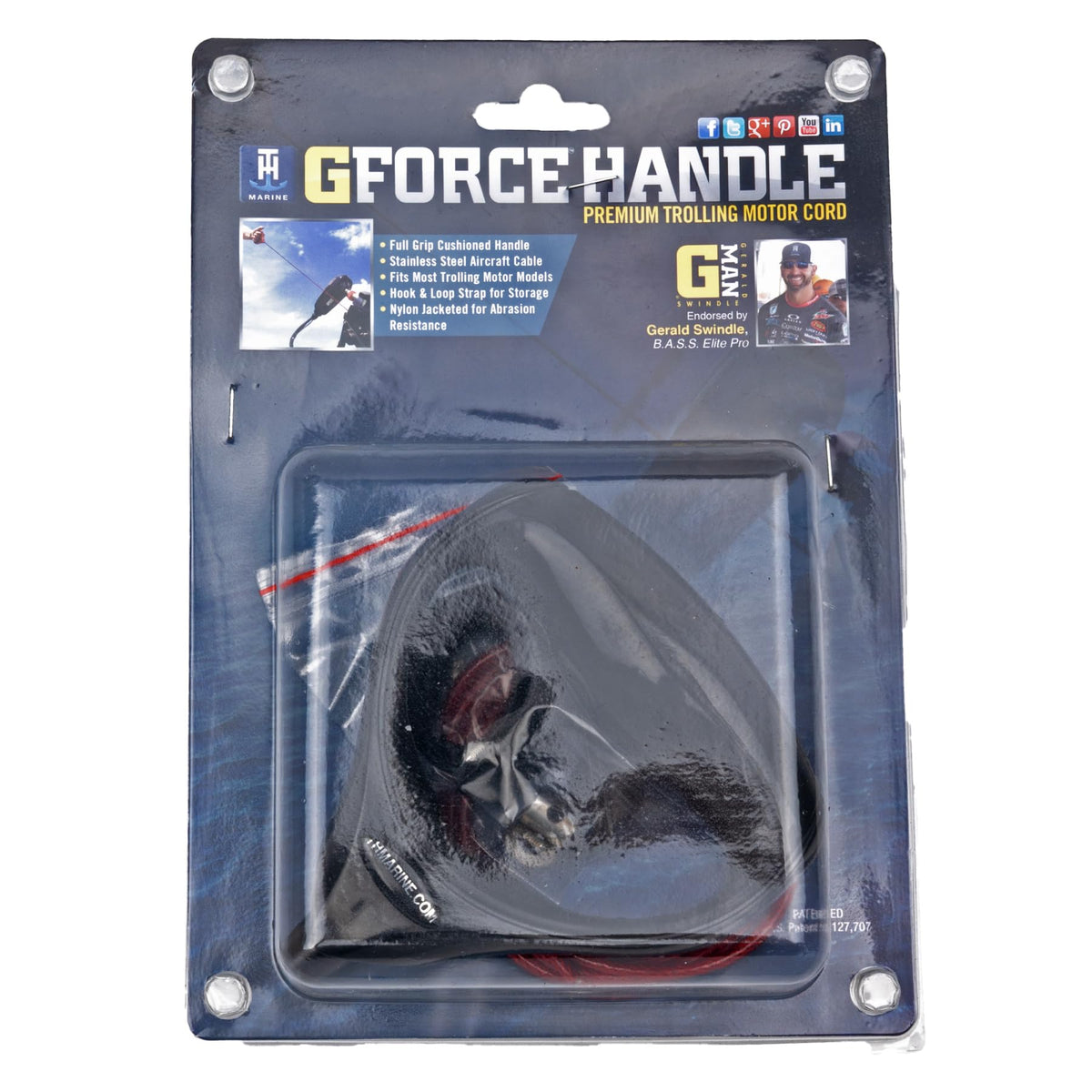 T-H MARINE GFH-1G-DP T-H Marine G-Force Handle - Heavy-Duty Trolling Motor Replacement with Cushioned Grip, Reliable Lift and Release System, Durable Nylon Jacketed Cable for Serious Anglers - Black