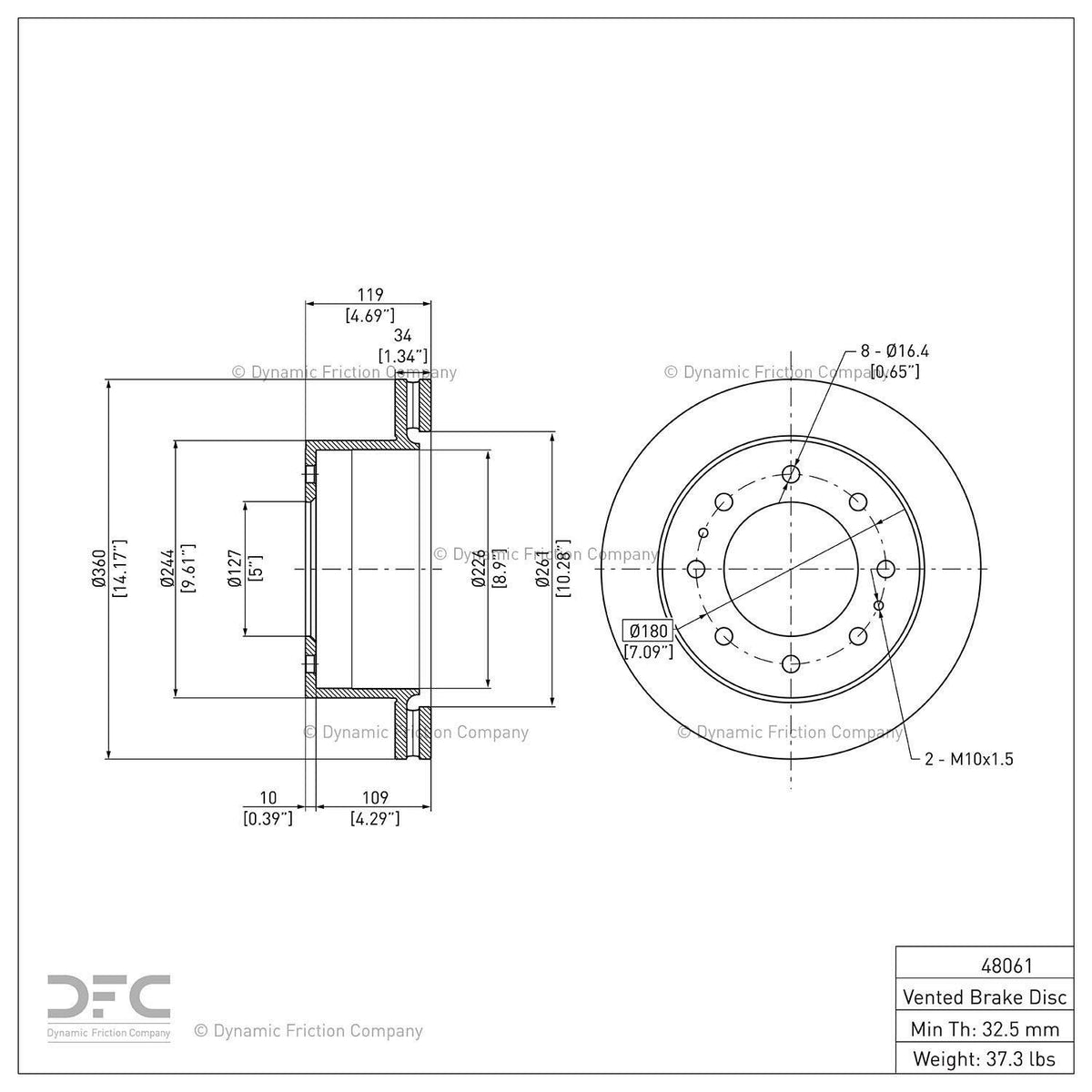 Dynamic Friction 604-48061 DFC Rear Brake Rotor