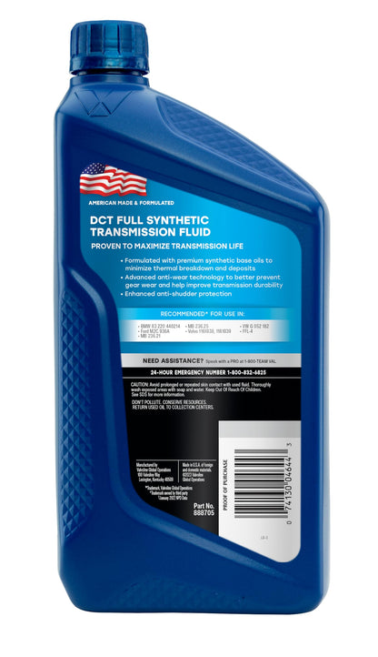VALVOLINE 888705 Valvoline 888705 VAL DUAL CLUTCH TRANS FLUID 6/1 QT