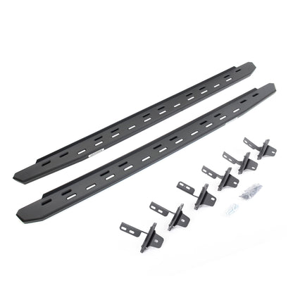 GO RHINO 69612973SPC RealTruck RB30 Slim Running Boards & Brackets | Galvanized Steel, Textured Black | 69612973SPC | Fits 2021-2026 Ford Bronco 4-Door (Excludes Bronco Sport)