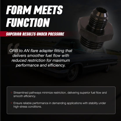 AEROMOTIVE 15606 Aeromotive ORB-06 to AN-06 Male Flare Adapter Fitting - 6 ORB - 15606
