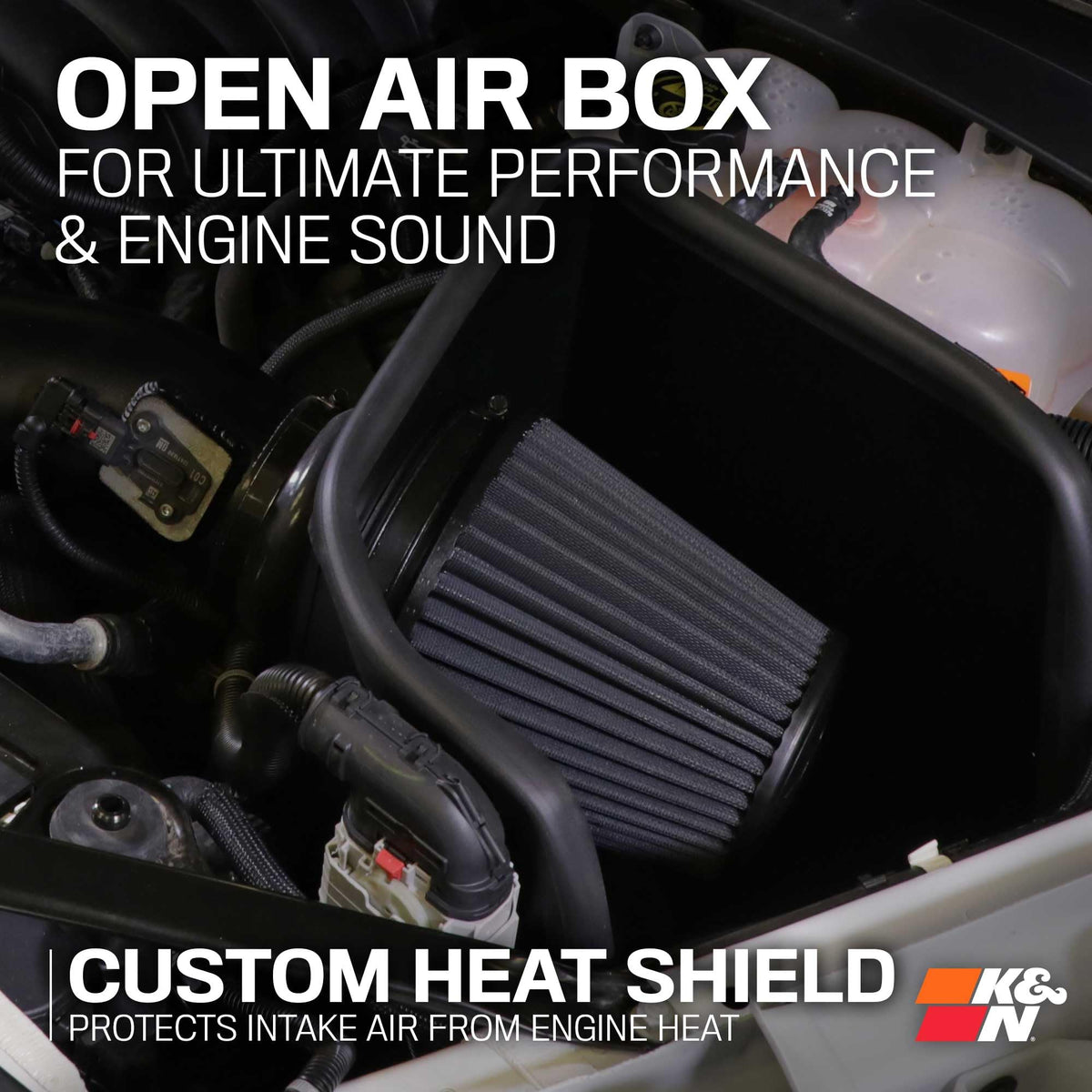 K&N FILTER 71-3110 K&N Cold Air Intake System: Dry-Flow Air Filter, Increase Performance & Towing: Compatible with 2019-2026 Chevy/GMC/Cadillac Silverado 1500, Suburban, Tahoe, Sierra 1500, Yukon, Escalade, 71-3110