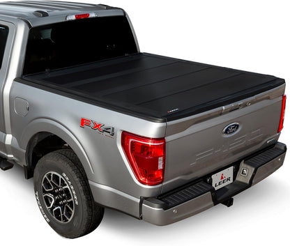 LEER 650303 LEER HF650M Quad-Folding Truck Bed Tonneau Cover, Fits Ford Ranger, Years 2019-2023, 4'10" Truck Bed, Black