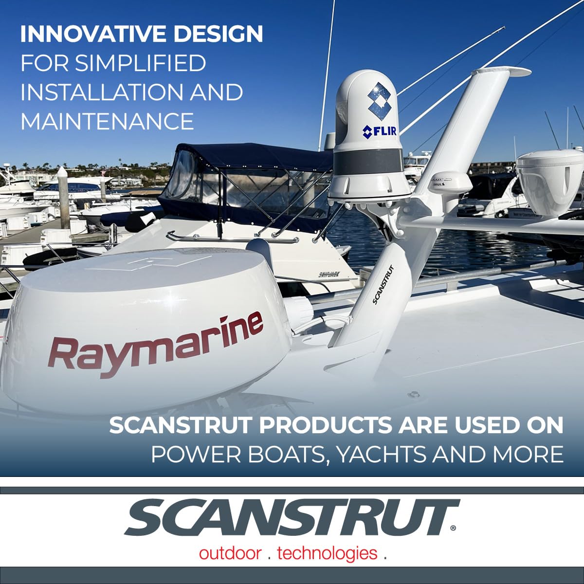 SCANSTRUT PTM-R1-1 Scanstrut PTM-R1-1 Tapered Radar Mast for Lights, Cameras, GPS/VHF Antenna, and Raymarine, Garmin, Navico BR24/3G/4G Radomes