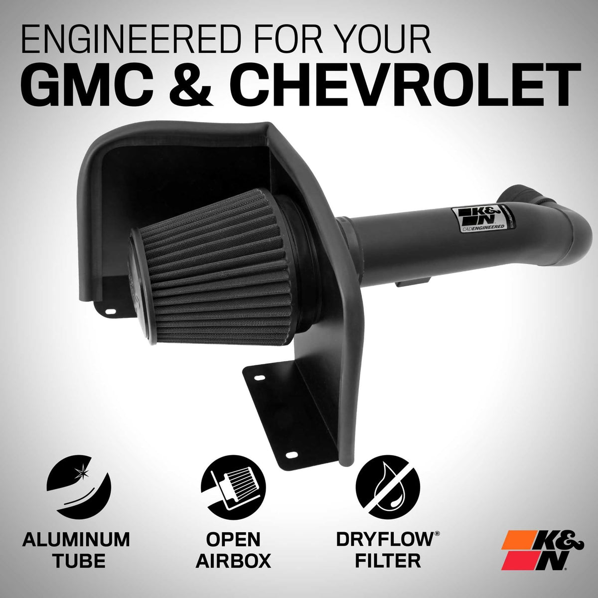 K&N 71-3070 Cold Air Intake System: Dry-Flow Air Filter