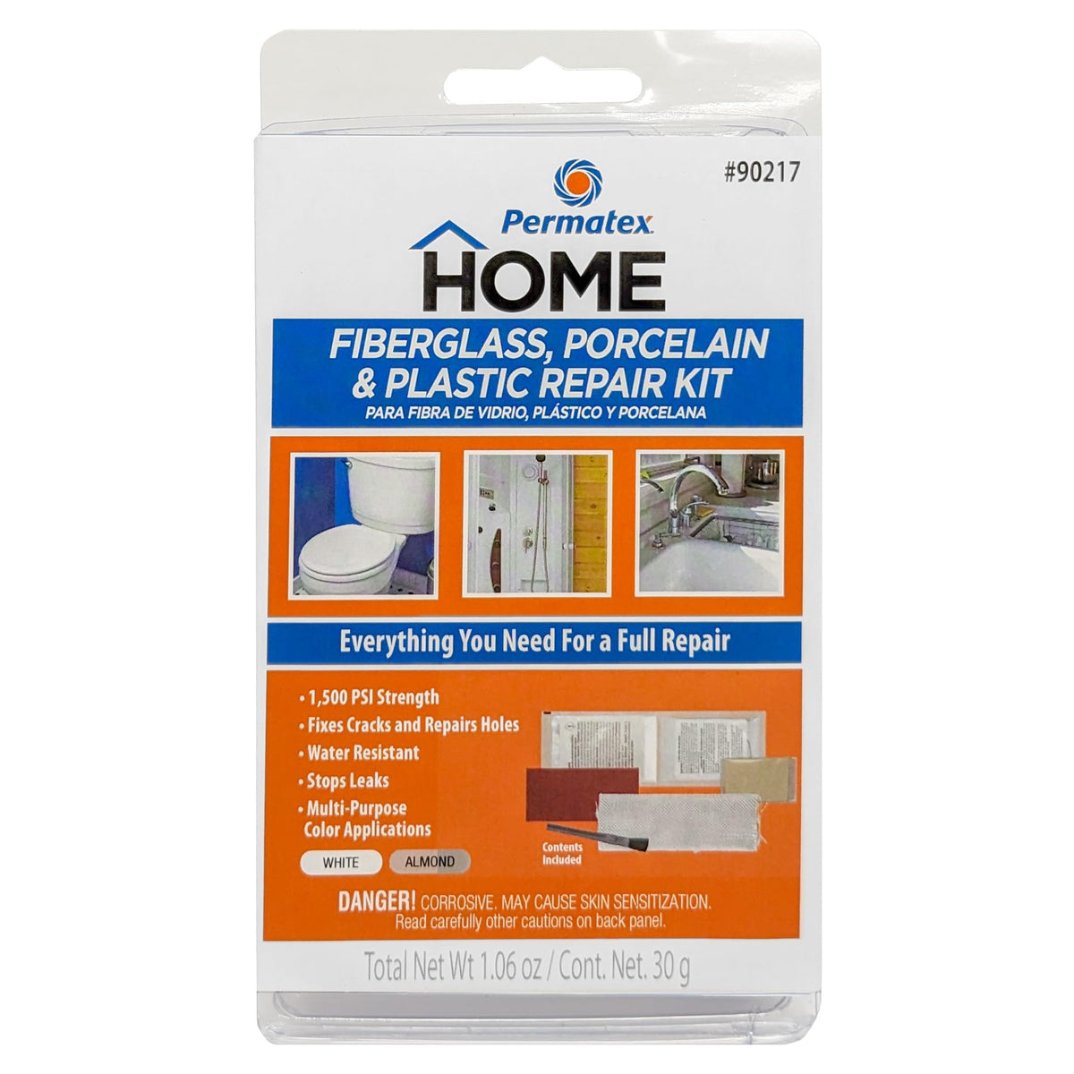 AP PRODUCTS 002-90217 Devcon 002-90217 Fiberglass, Porcelain and Plastic Repair Kit - White/Almond