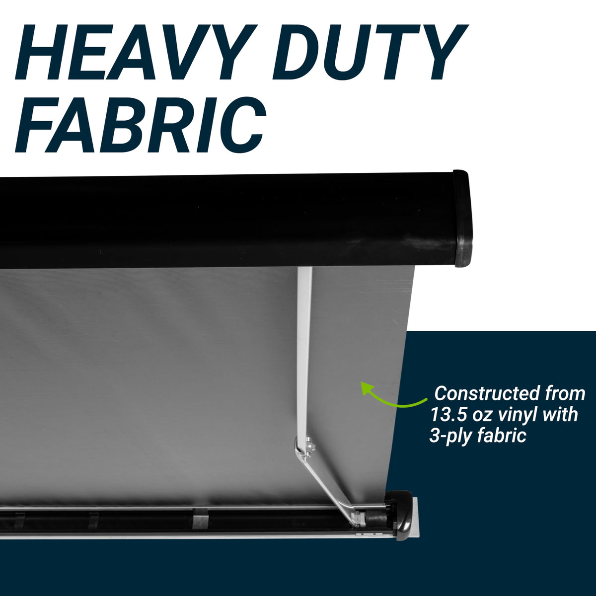 VELARIUM VCB1600100 Velarium 16' RV Boxed Vinyl Canopy, White Heavy-Duty 13.5oz 3-Ply Material, Cold & Crack-Resistant RV Awning, All-Purpose Outdoor Canopy for RVs, Trailers, and Motorhomes (Fabric Size 15' 2)