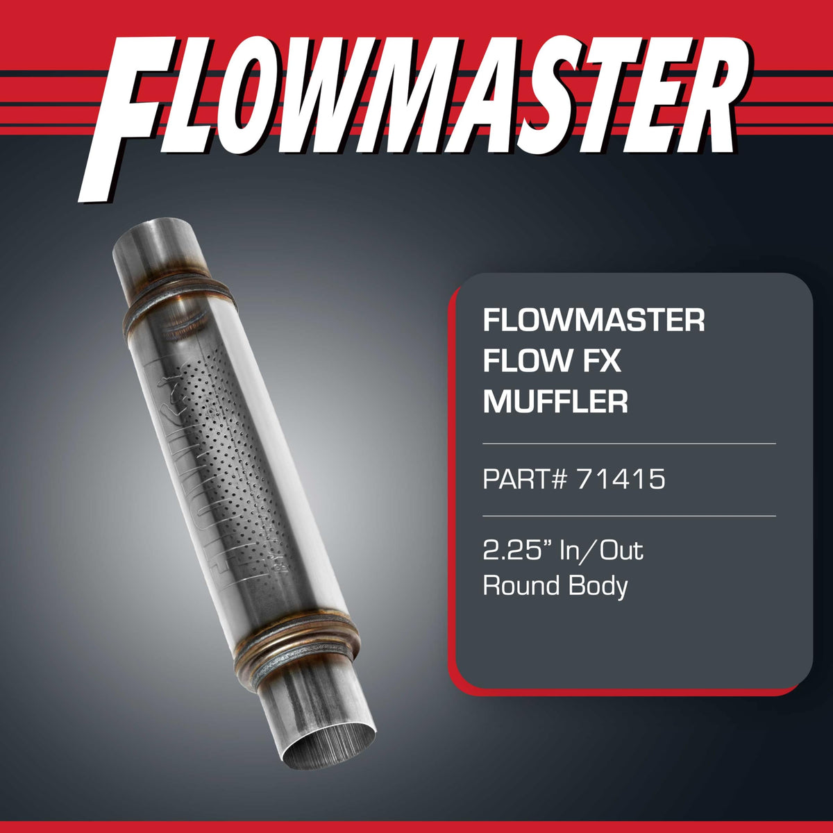 FLOWMASTER 71415 Flowmaster Flow FX Chambered Muffler – 2.25" Center In / 2.25" Center Out