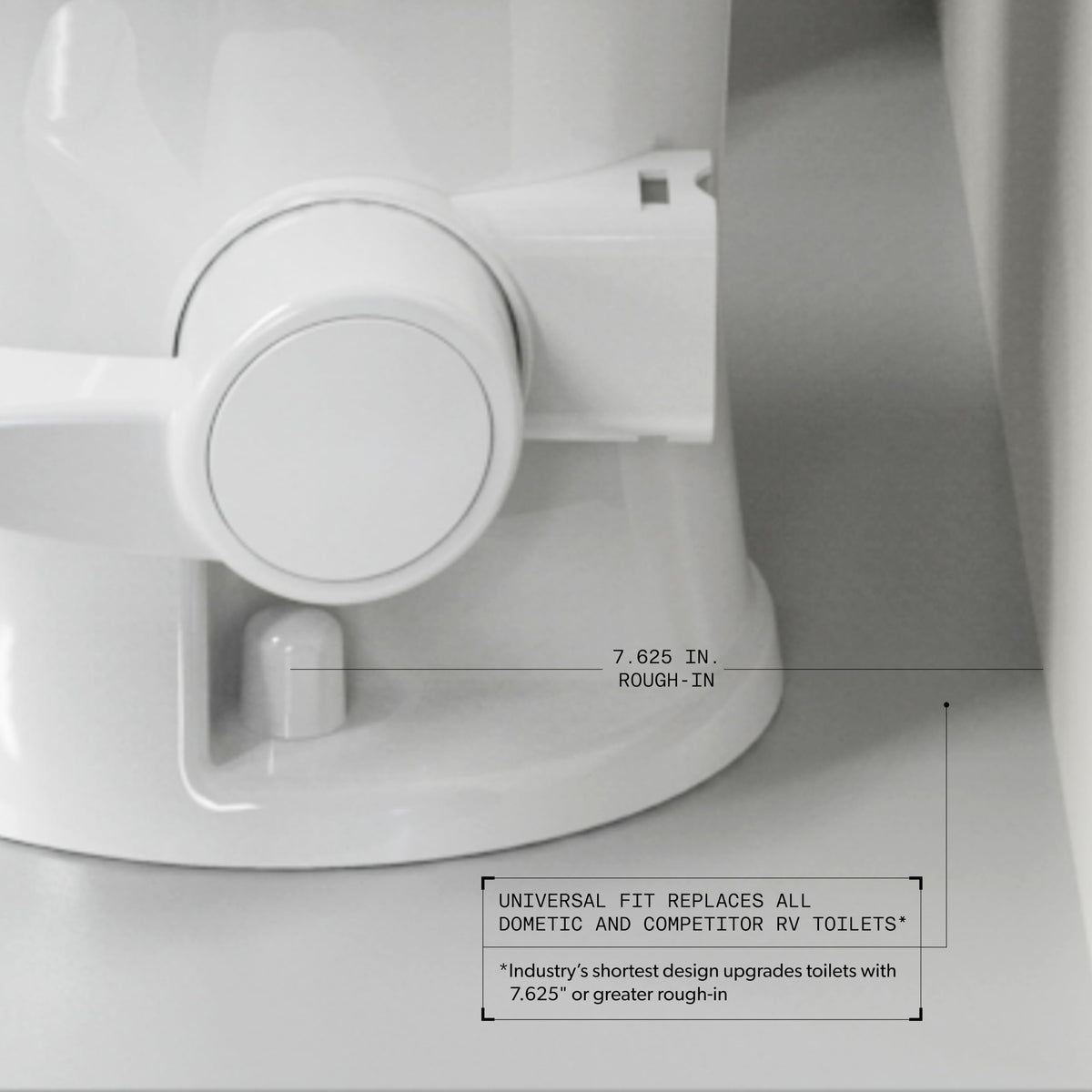 DOMETIC 9610008275 Dometic Model 400 Essential RV Toilet – Round Lightweight Plastic Bowl, Universal Fit & 2-Bolt Mount, 18" Chair Height Residential Style, Gravity Flush Toilet with Soft-Close Seat, White (9610008275)