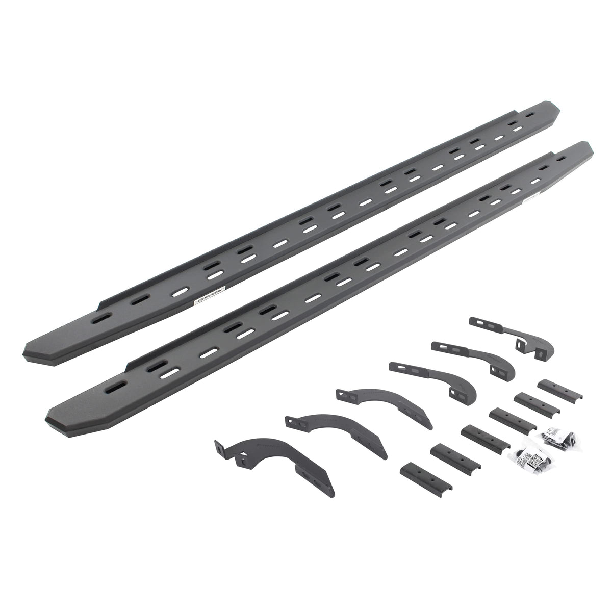 GO RHINO 69642987SPC Go Rhino RB30 Slim Running Boards & Brackets | Galvanized Steel, Textured Black | 69642987SPC | Fits 2005-2023 Toyota Tacoma Double Cab Pickup